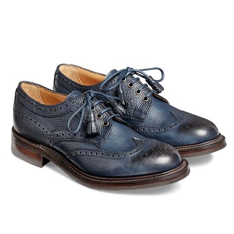 navy leather brogues women's.